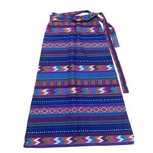 Prestige of Boston Vintage Size 10 Maxi 70s Striped Southwestern Hostess Skirt‎